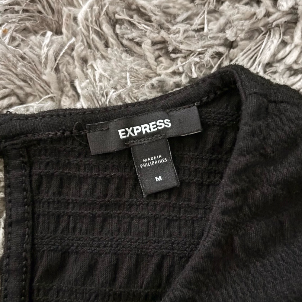 Express Black Ruffle Sleeve Blouse - Picture 4 of 4